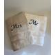Personalised Mr & Mrs Hand towel set engagement wedding anniversary gift 100% cotton super quality towels Christmas Personalized gift