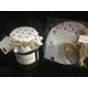 jam jar fabric tops x 6 small STRAWBERRY printed fabric includes sticky jar labels/ bands/tags /twine 2 sizes avalible