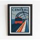 Central Line (Ruislip) London Underground Tube, vintage train art print poster (Blue)