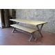 X Frame Industrial Dining Table and Benches, Solid Reclaimed Wood, Bespoke Handmade Furniture Made to Measure in Scotland