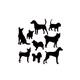 Set of Dogs Husky Boxer Poodle Dog Breed BIG SIZES Art Craft Reusable Mylar Stencil or Self Adhesive Stencil Wall Decor / Animal151
