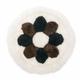 40 cm Dark Brown, Black & White Alpaca Fur Rug, 'Daisy Flower', Decor, Home