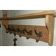 ECO Handmade Reclaimed Solid Wood Shabby Chic Rustic Coat and Hat Rack with shelf and Your choice of 3,4,5,6,7,8,9 or 10 cast iron hooks