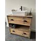 WALLINGTON Reclaimed Wood Rustic Bathroom Vanity Unit