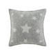 "Star Wool Cushion Cover, Grey/ Off-White Reversible Cushion for Chair, Bed and Sofa, 45 x 45cm/ 18 x 18\" Square Pillowcase"
