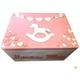 Personalised pink and white baby memory box with rocking horse, Large baby keepsake box, baby girl storage box, Babys 1st Birthday gift