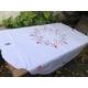 Beautiful Vintage Appliqué Embroidered Hand-Made Floral tablecloth Battenburg tape lace