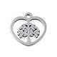 10 Tree Of Life Heart Small Silver Stainless Steel Charms Pendants Crafts Jewellery Making 10mm x 10mm F054