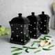 Black and White Canister Set | Kitchen Cookie Jar, Decorative Ceramic Handmade Polka Dot Pottery Tea Coffee Sugar Canister Set