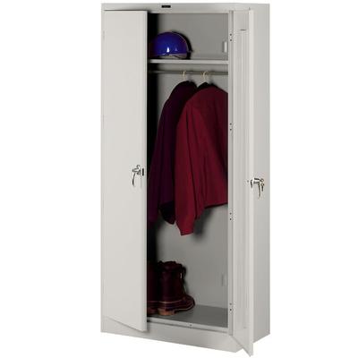 Tennsco 18" x 36" x 78" Light Gray Deluxe Wardrobe Cabinet with Solid Doors - Assembled 7818W-LGY