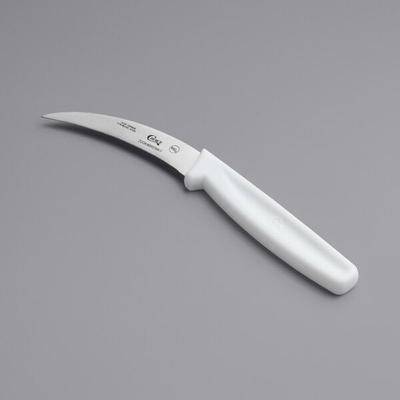 Choice 3" Bird's Beak Paring Knife with White Handle