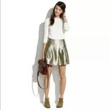 Madewell Skirts | Madewell Size 0 Gold Metallic Mini Skirt Lknw | Color: Gold | Size: 0