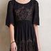 Anthropologie Dresses | Anthropology Brand Floreat Black Cut Out Baby Doll Dress With Slip, Size 10. | Color: Black | Size: 10