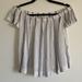 Anthropologie Tops | Anthropologie Cloth & Stone White/Navy Striped Off The Shoulder Top Size Small | Color: Blue/White | Size: S