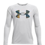 Under Armour Shirts & Tops | Big Boys Tech Logo Fill Long Sleeve T-Shirt. | Color: White/Silver | Size: Ylg/G