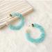 Anthropologie Jewelry | Anthropologie Baublebar Diem Turquoise Resin Hoop Earrings | Color: Blue/Gold | Size: Os
