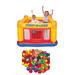 Intex Inflatable Jump-O-Lene Ball Pit Bouncer Bounce House w/100 Play Balls in Blue/Red/Yellow | 44 H x 69 W x 69 D in | Wayfair 48260EP + 49600EP