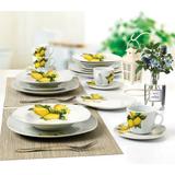 Lorren Home Trends 20 Piece Dinnerware Set, Service for 4 in Green/White/Yellow | Wayfair LH453