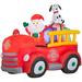 The Holiday Aisle® Santa in Firetruck Inflatable Polyester in Red/Yellow | 61 H x 41 W x 72 D in | Wayfair 04AEA5D1F7E744DEAA89ABEEE7BDB68E