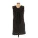 Banana Republic Casual Dress - Shift Crew Neck Sleeveless: Black Solid Dresses - Women's Size 0