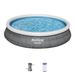 Bestway Fast Set 15'x33" Round Inflatable Outdoor Above Ground Swimming Pool Set