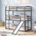Twin over Twin Over Twin Wooden Triple Bunk Bed with Slide