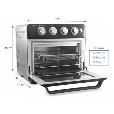 Elite Gourmet X-Large 25L Air Fryer Oven with Interior Light, Black