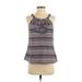 Banana Republic Factory Store Sleeveless Blouse: Purple Chevron/Herringbone Tops - Women's Size Small Petite