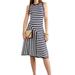 Michael Kors Dresses | New Micheal Kors Blue Striped Sleeveless Crew Neck Dress Medium | Color: Blue | Size: M