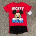 Disney Matching Sets | Mickey Mouse Toddler Boy 2pc Shirt And Short Set Size 4 | Color: Red | Size: 4b