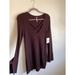 Free People Sweaters | Free People Womens Crisscross Tunic Sweater Size S Mocha Brown Nwt | Color: Brown | Size: S