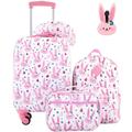 Travelers Club 5 Piece Kids' Luggage Set, Bunny, 5-Piece Set, Kids' 5 Piece Luggage Set