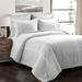 Farmhouse Drew Stripe Silver-Infused Antimicrobial Comforter Gray 5Pc Set Full/Queen - Lush Decor 16T008112