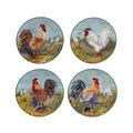 Certified International Rooster Meadow Set Of 4 Dinner Plate Ceramic/Earthenware/Stoneware in Gray/Orange | 11 W in | Wayfair 28800