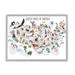 Stupell Industries United States of America Map of Animals Kid's Illustration - Graphic Art Canvas, in Brown/Gray/Pink | Wayfair af-298_gff_11x14