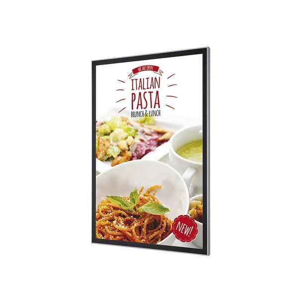 Showdown Displays Magnetischer Leuchtrahmen einseitig 70 x 100 cm silber / schwarz silber, 72.4x102.4x3 cm