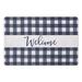 Navy/White 18 x 27 x 1 in Kitchen Mat - East Urban Home Welcome Buffalo Check Kitchen Mat Synthetics | 18 H x 27 W x 1 D in | Wayfair