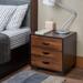 Hokku Designs Auzinda Modern Contemporary Home Bed Room Utility Night Stand Walnut & Espresso Finish Wood in Brown | 19 H x 20 W x 16 D in | Wayfair