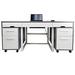 Latitude Run® 2 Piece Rectangular Computer Desk Office Set Wood/Metal in Brown/White | 30 H x 64 W x 28 D in | Wayfair