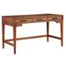 Writing Desk with 3 Drawers and Wooden Frame, Brown