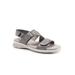 Wide Width Women's Tatia Sandal by Trotters in Silver Metallic (Size 8 W)
