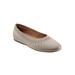 Women's Selma Balled Flat by SoftWalk in Grey Nubuck (Size 10 M)