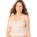 Plus Size Women's Front-Close Lace Wireless Posture Bra 5107565 by Exquisite Form in Rose Beige (Size 40 C)