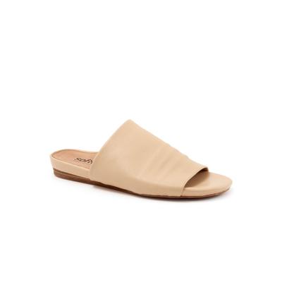 Wide Width Women's Camano Slide Sandal by SoftWalk in Beige (Size 7 W)