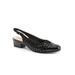 Wide Width Women's Dea Woven Cap Toe Pump by Trotters in Black Suede Patent (Size 8 1/2 W)