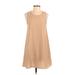 Forever 21 Casual Dress - A-Line Crew Neck Sleeveless: Tan Print Dresses - Women's Size Small