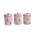 Red Barrel Studio® Eiffel Stainless Steel Round 3 Piece Kitchen Canister Set Metal in Pink | 6 H x 4 W x 4 D in | Wayfair