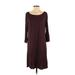 Casual Dress - Midi: Purple Solid Dresses - Women's Size Small