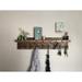 Loon Peak® Anett Solid Wood 7 - Hook Wall Mounted Coat Rack w/ Storage Wood/Metal in Brown/Green | 9.25 H x 28 W x 5 D in | Wayfair