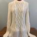 Tory Burch Sweaters | ** Tory Burch **Creme Colored Fringe Hem Cable Knit Wool | Color: Cream | Size: L